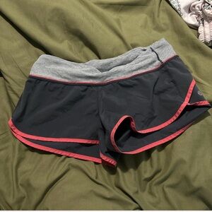 Lululemon Athletica Women's Shorts in Black and Gray with Pink Trim